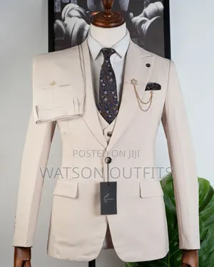 Men's Milk Like Colour Suits With Trendy Look