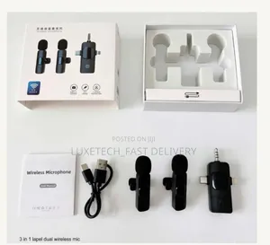 3-in-1 Wireless Lavalier Mic for 3.5mm, Lightning, Type-C