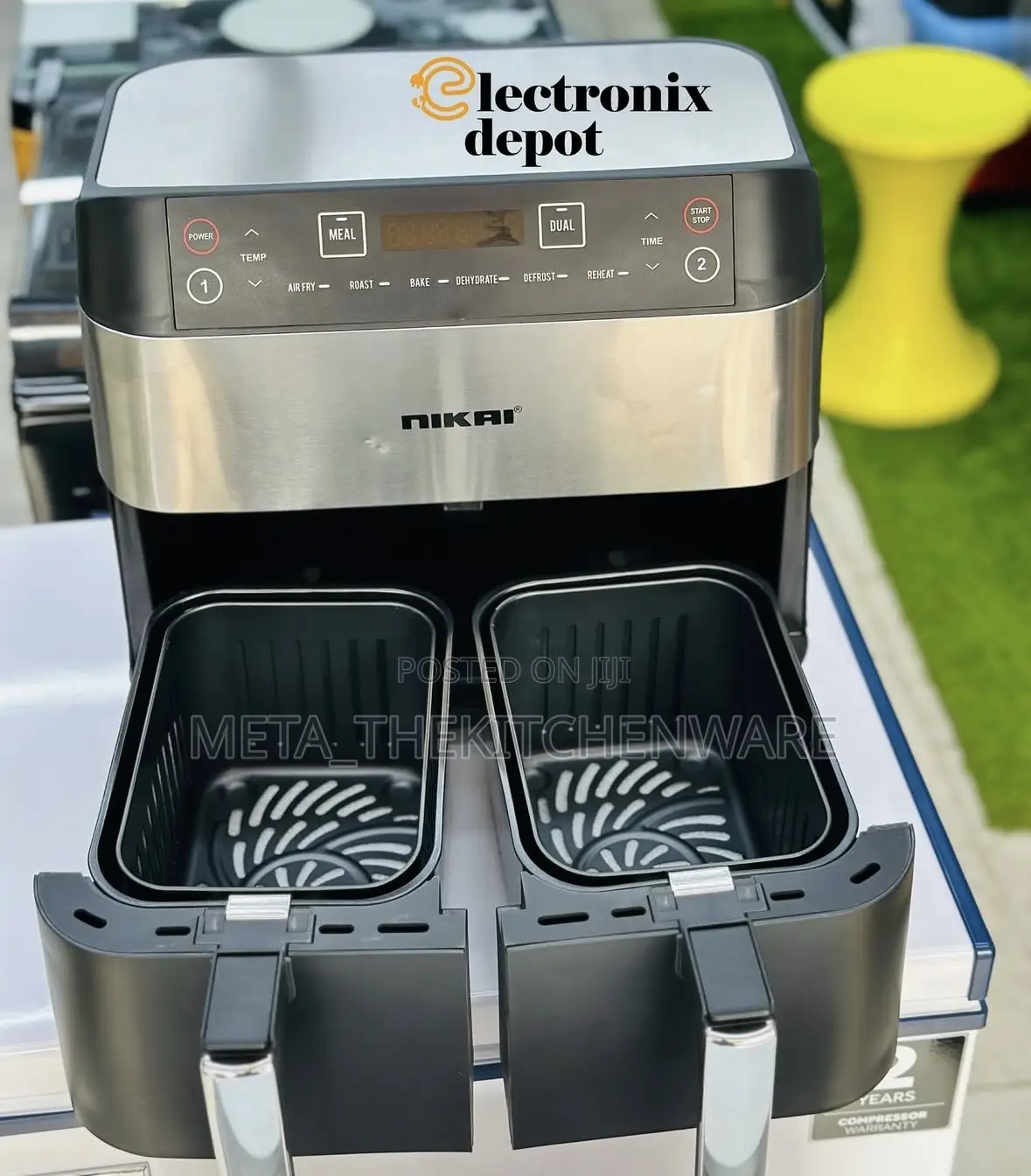 Nikai Dual-Basket Airfryer 8 Litre Naf282x
