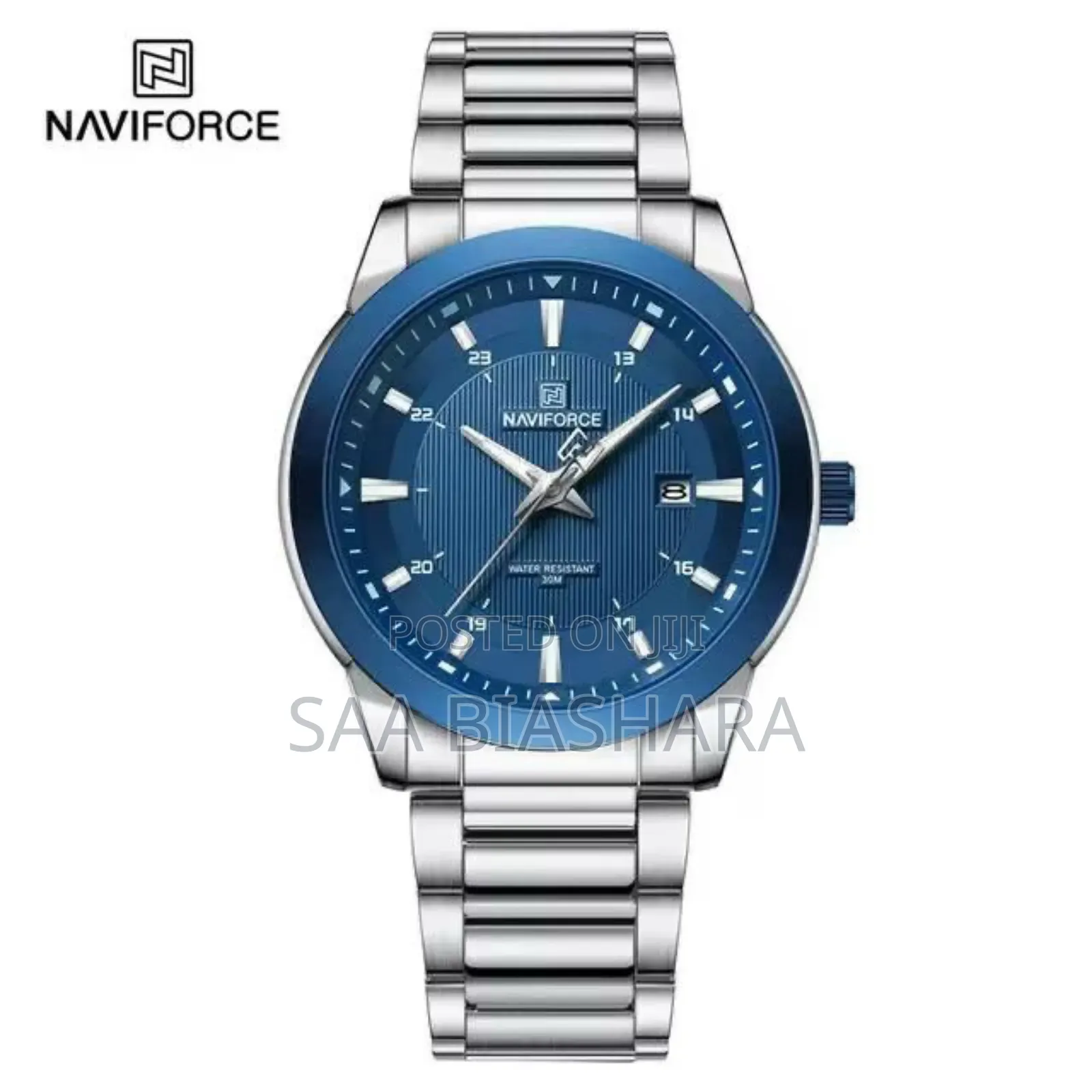 Naviforce Nf8029 Stainless Steel Silver Belt and Blue Case