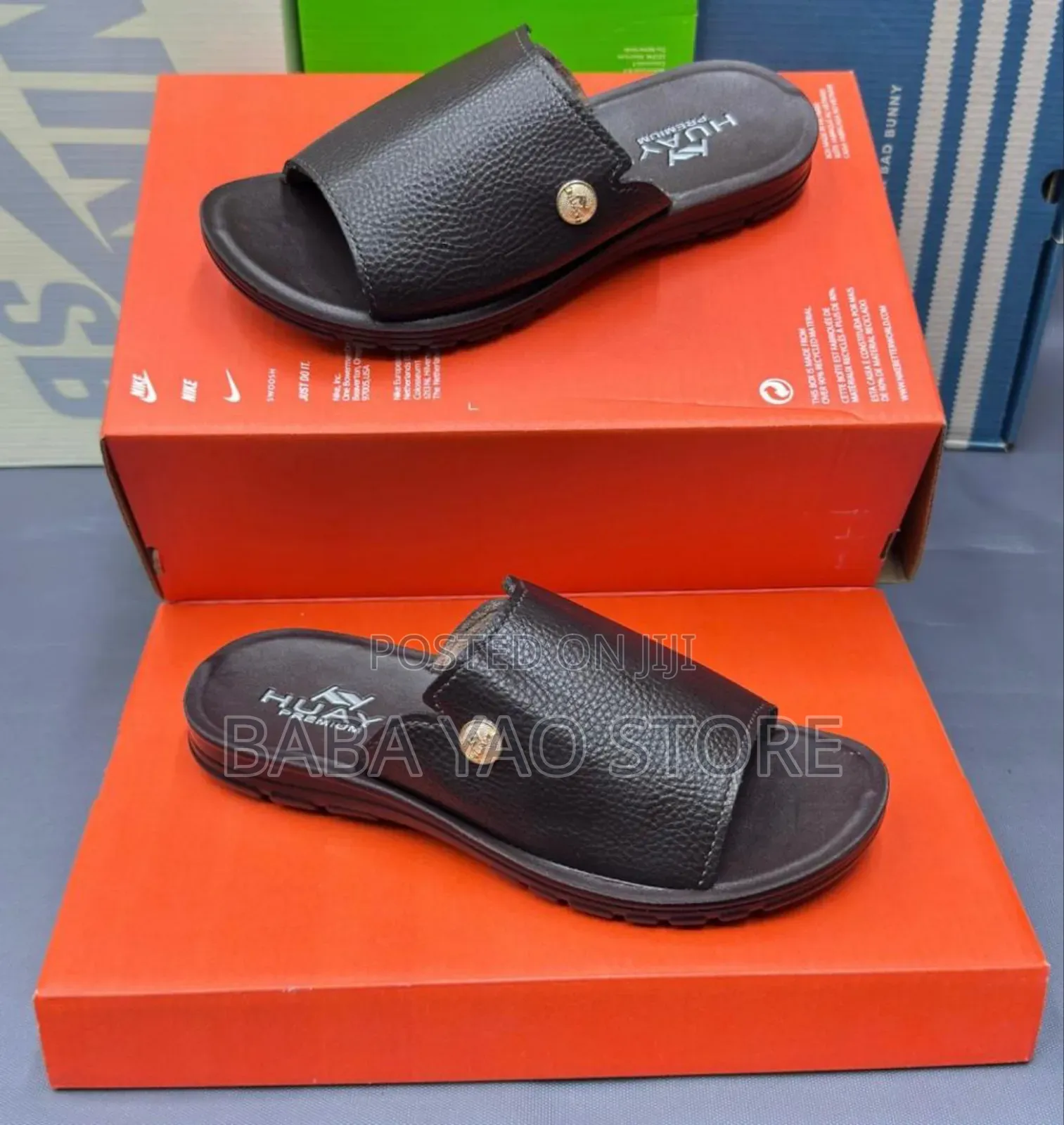 Men's Open Toe Summer Flat Sandals Non-slip Outdoor Slippers
