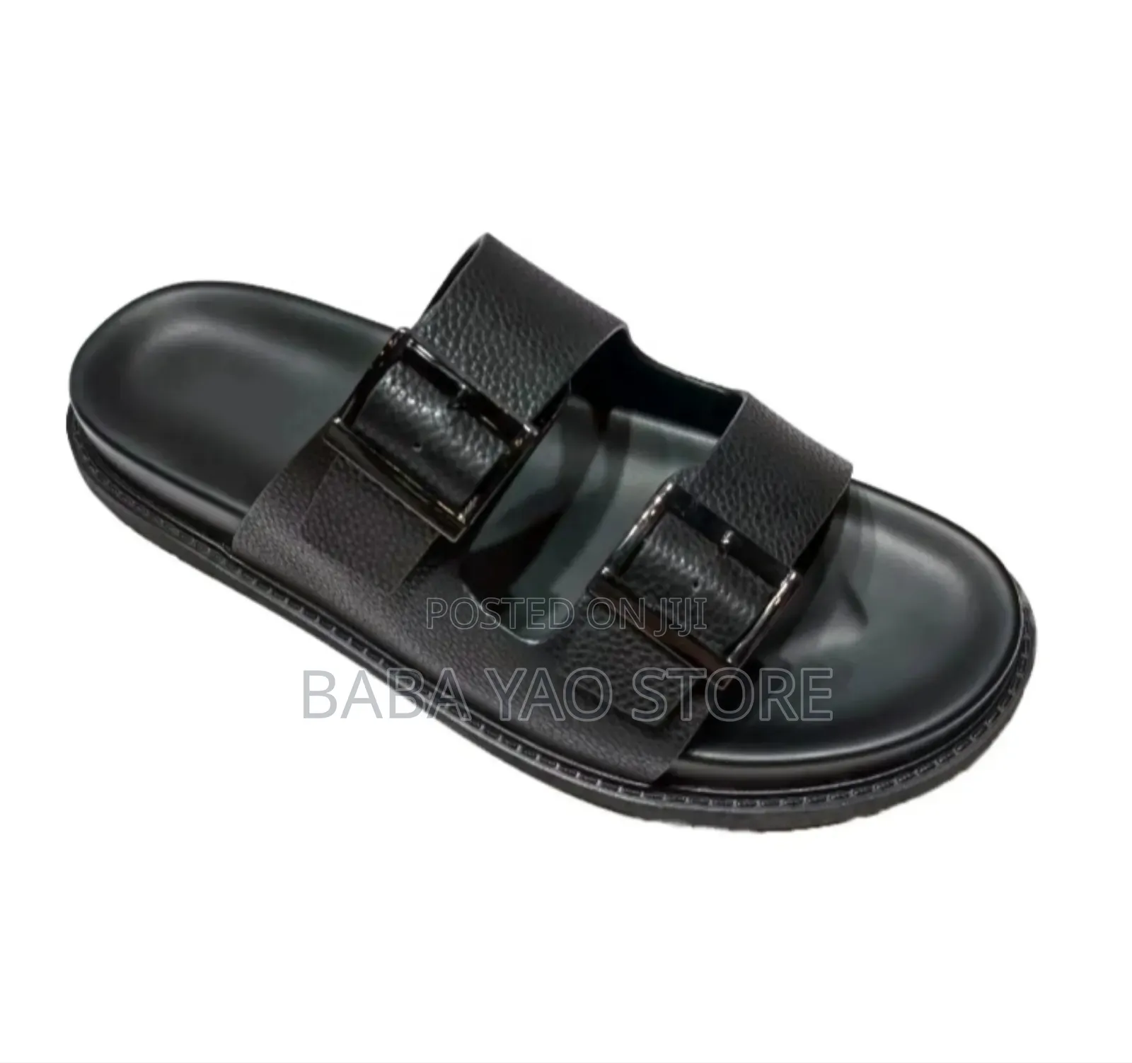 Summer Fashion Men's Faux Leather Platform Slippers.