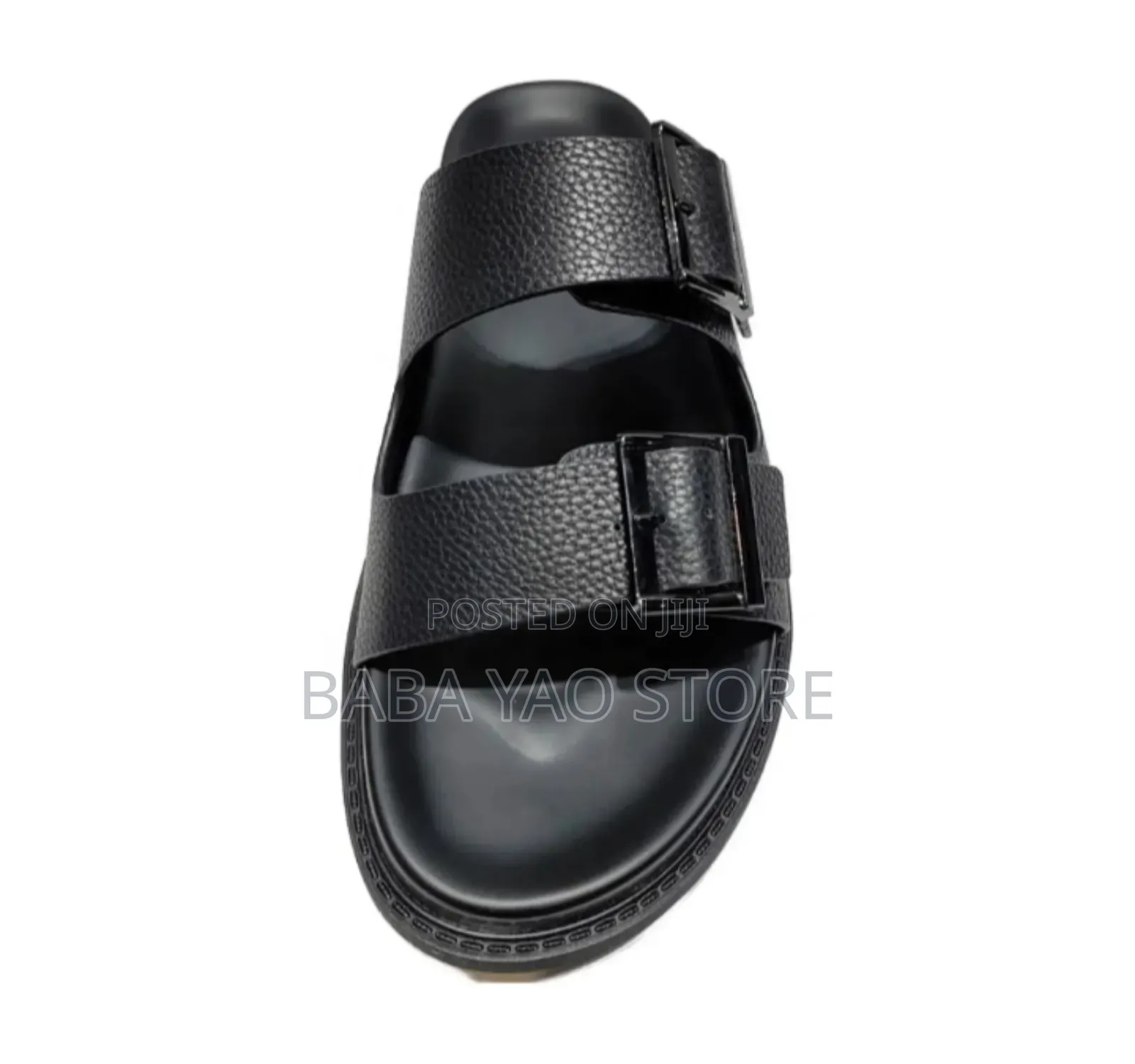 Summer Fashion Men's Faux Leather Platform Slippers.