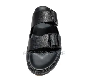 Summer Fashion Men's Faux Leather Platform Slippers.