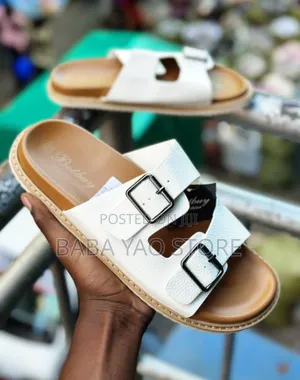 Summer Fashion Men's Faux Leather Platform Slippers.