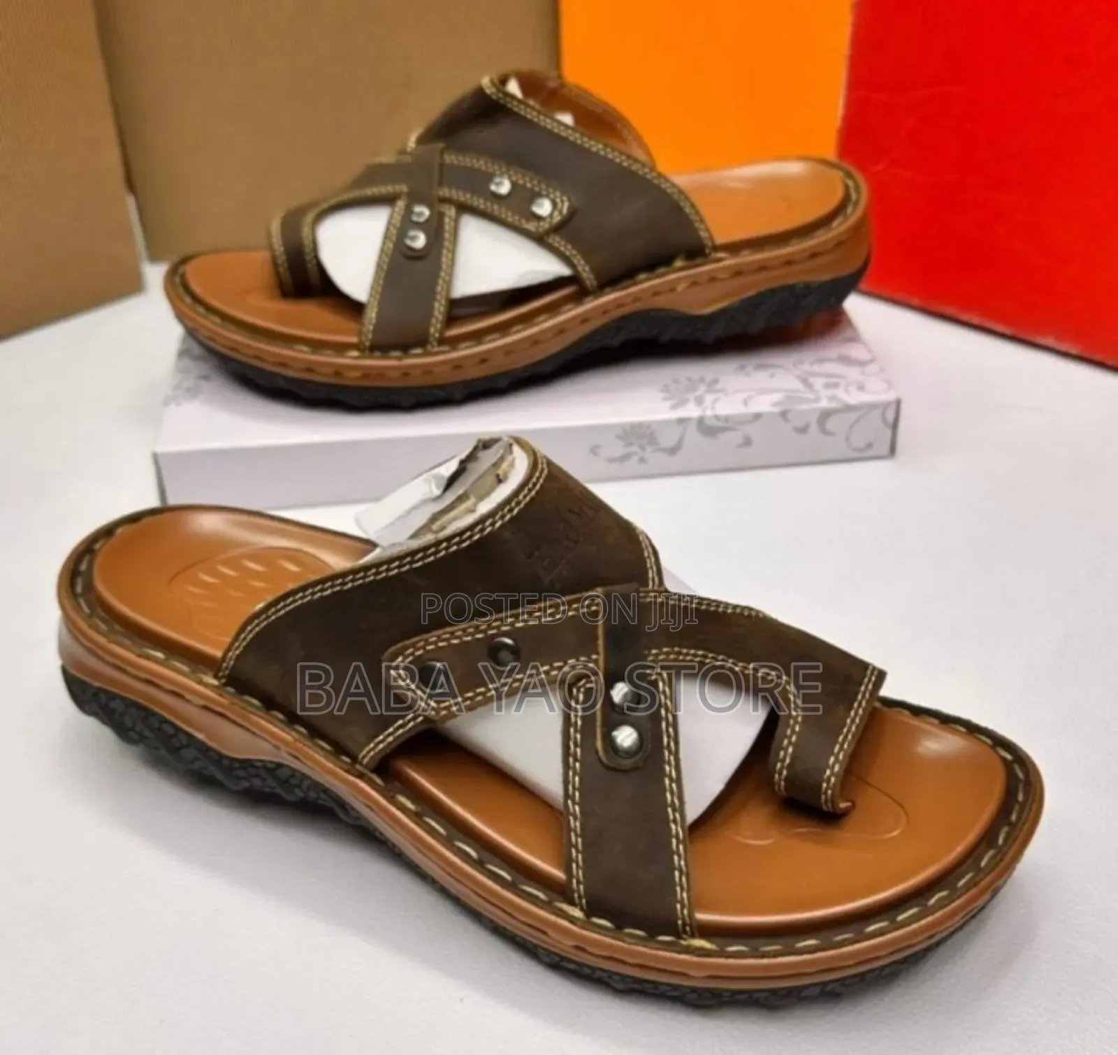 Men's Dual-Purpose Summer Slides Open Toe Non-Slip Shoes.