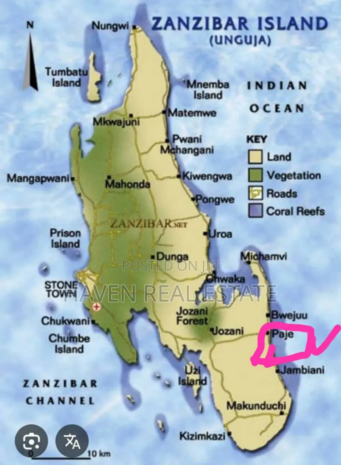 Second Line Beach Plot for Sale at Zanzibar