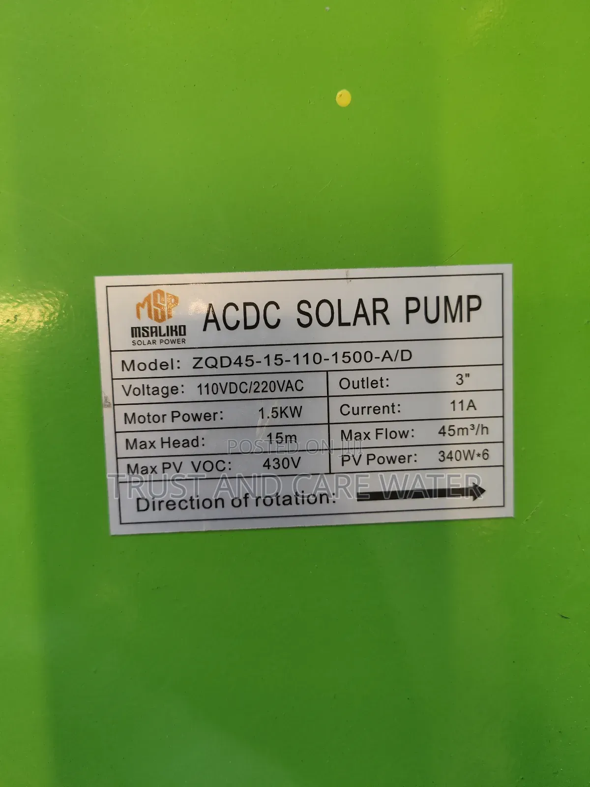 Surface Solar Pump 2hp Dc/Ac (3inch)