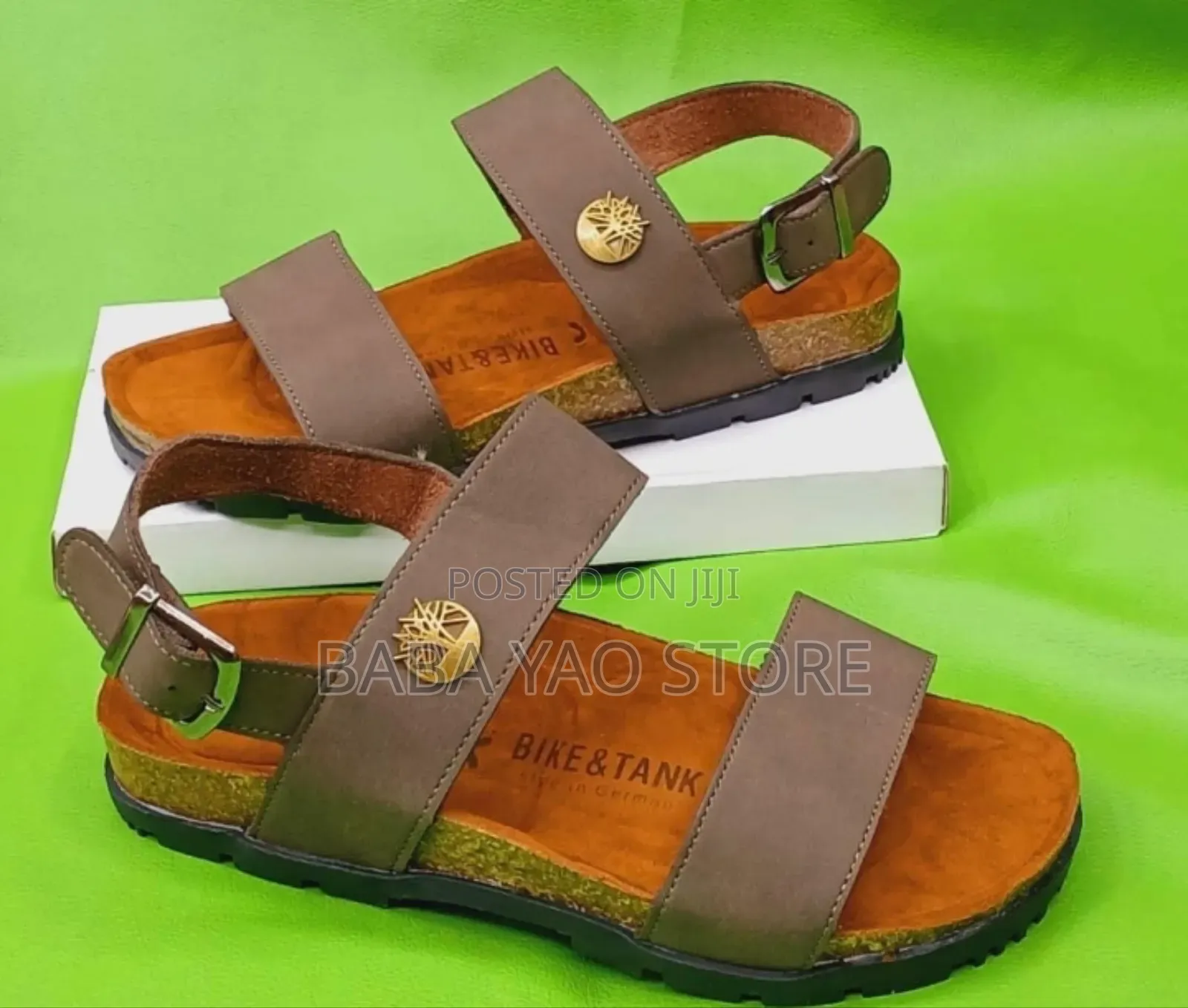 Men's Faux Leather Platform Slippers Non-Slip Outdoor Sandal
