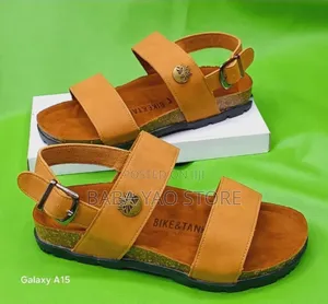 Men's Faux Leather Platform Slippers Non-Slip Outdoor Sandal
