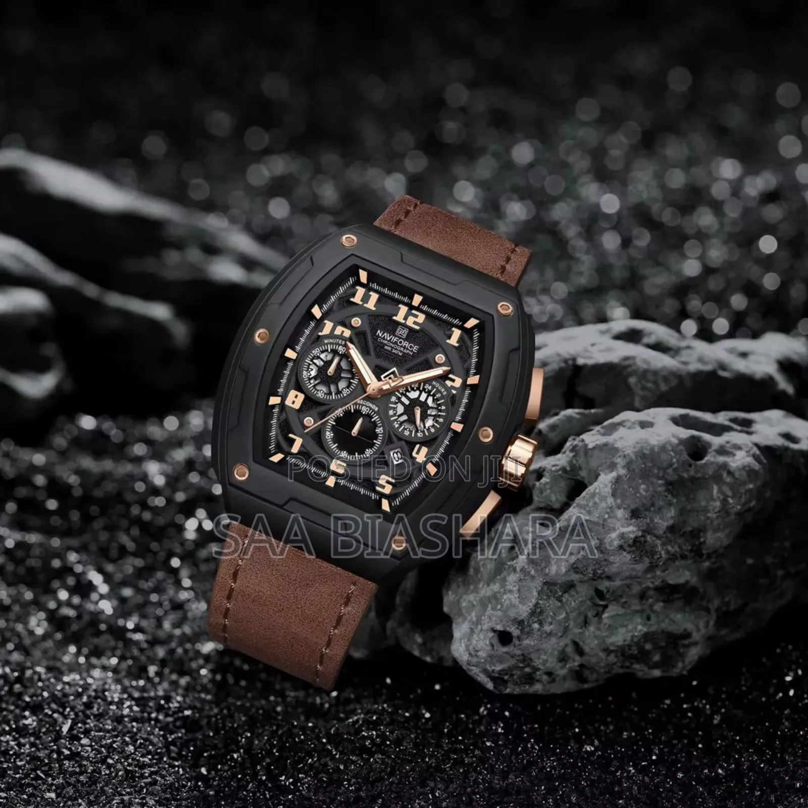 Naviforce Nf8053 Classic Watch Brown Belt and Black