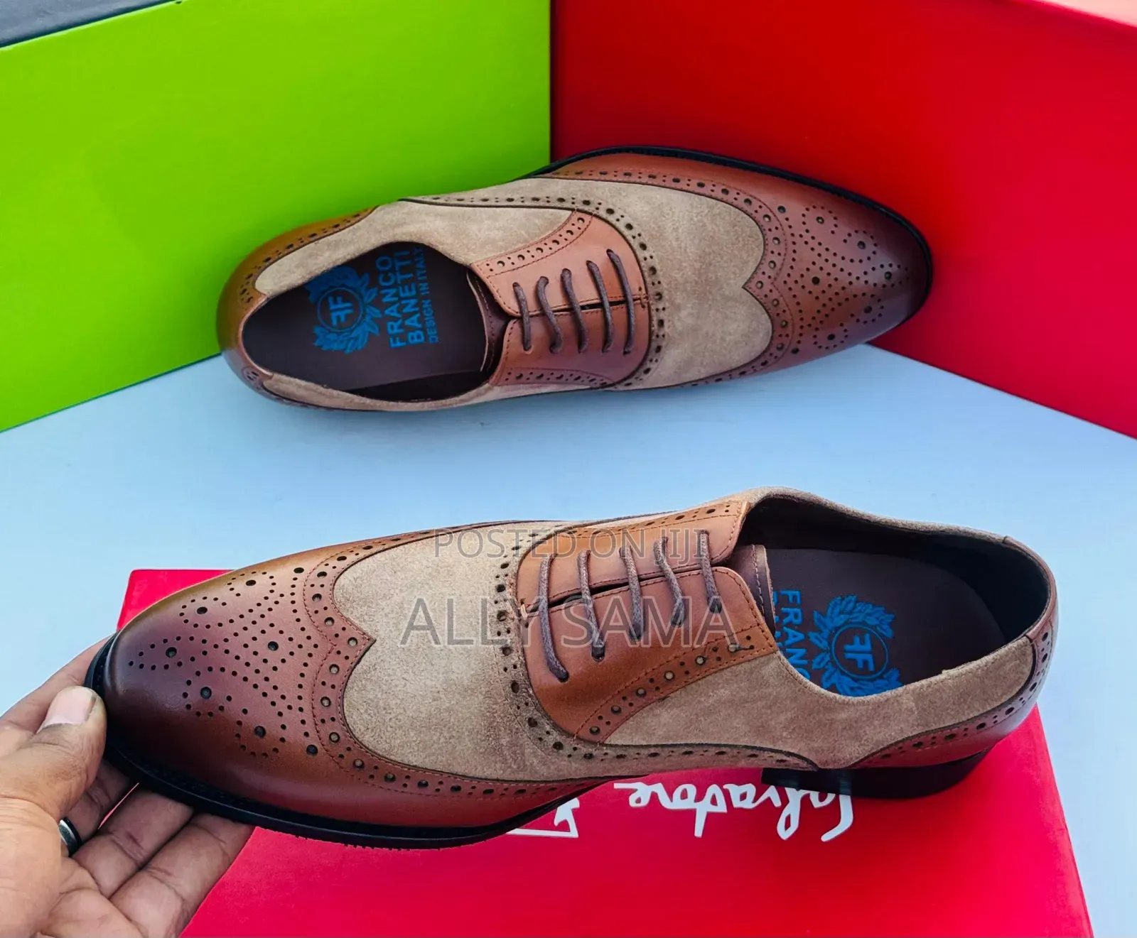 Men's Moccasins Franco Brown Material Leather