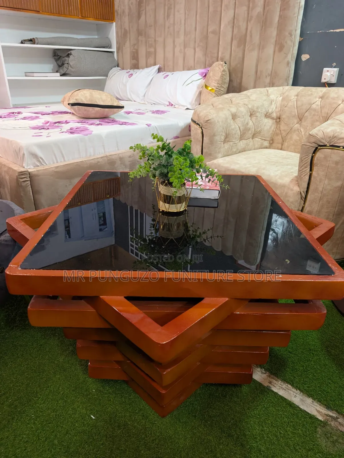 Coffee Table Classic Sana Kioo Juu Brown Vip