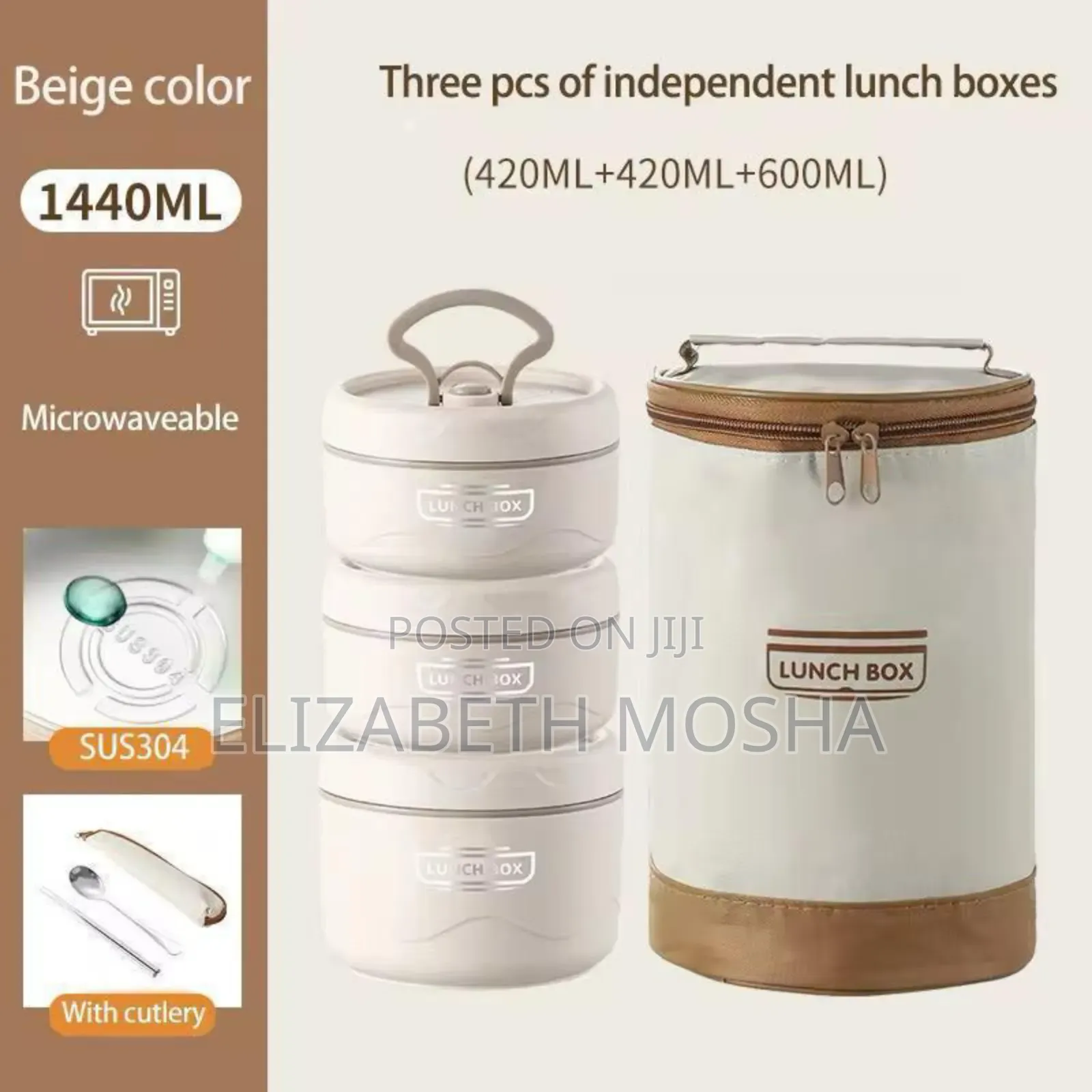 Pieces Portable Insulated Lunch Box