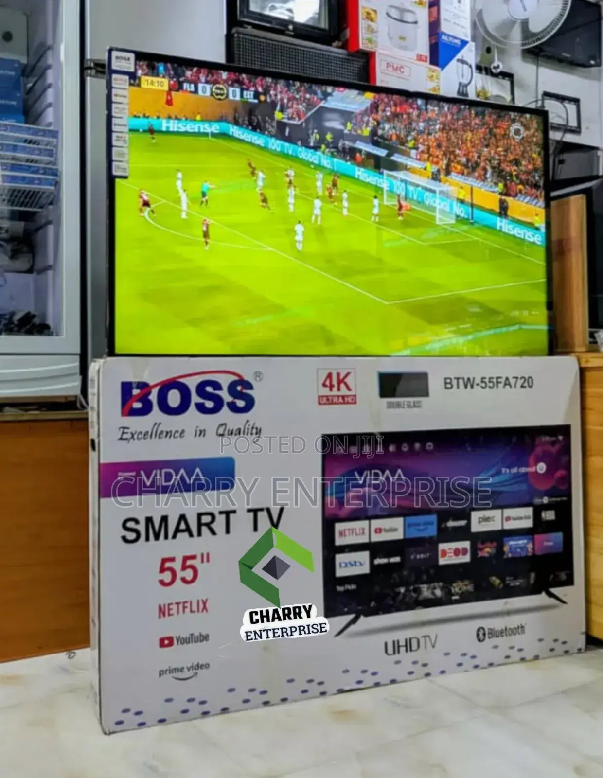 Boss Uhd Smart Tv Double Glass With Bluetooth Youtube Etc