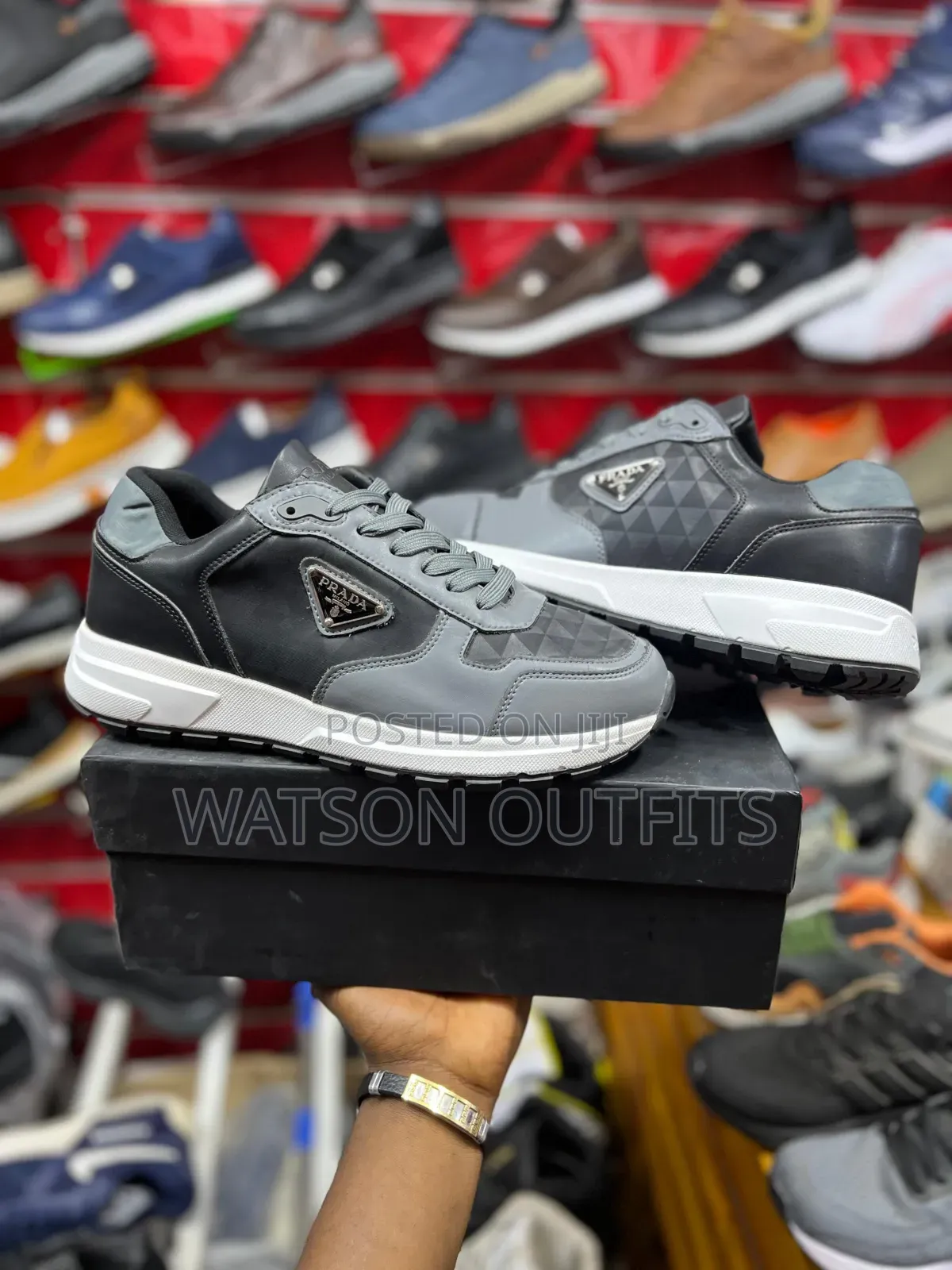Men's Prada Sneakers With Classic Leather Materials