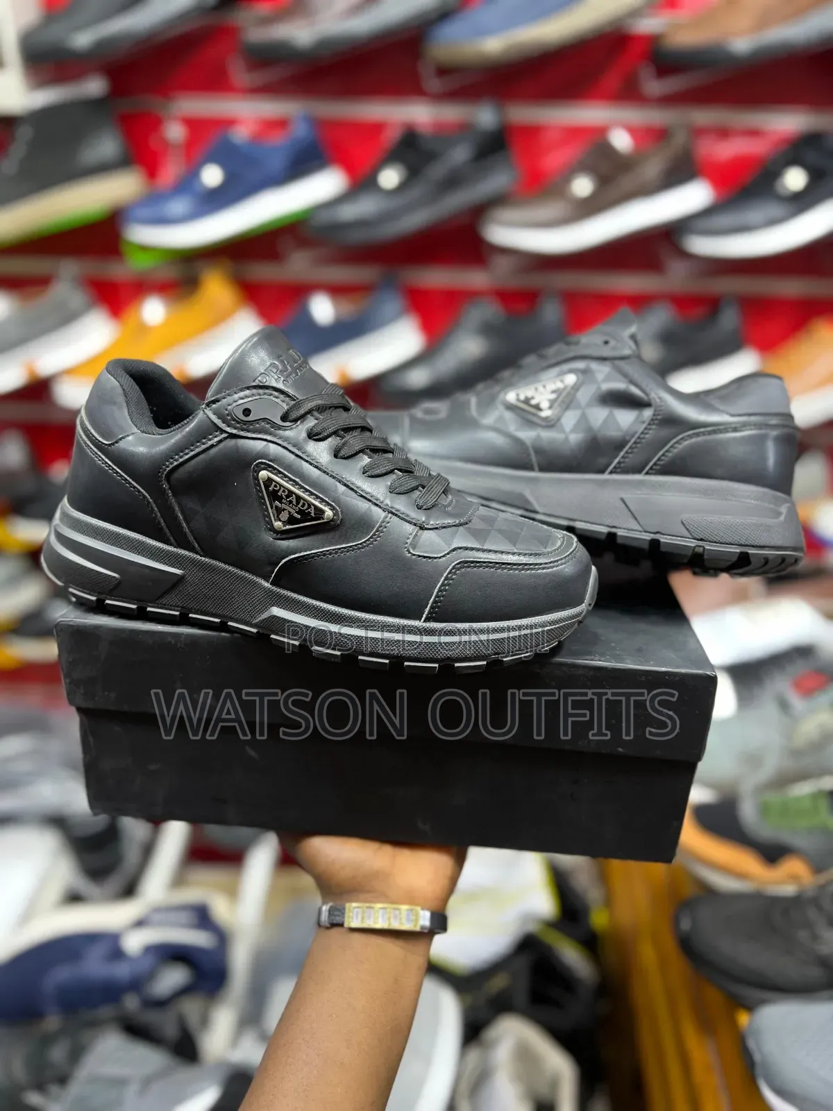 Men's Prada Sneakers With Classic Leather Materials
