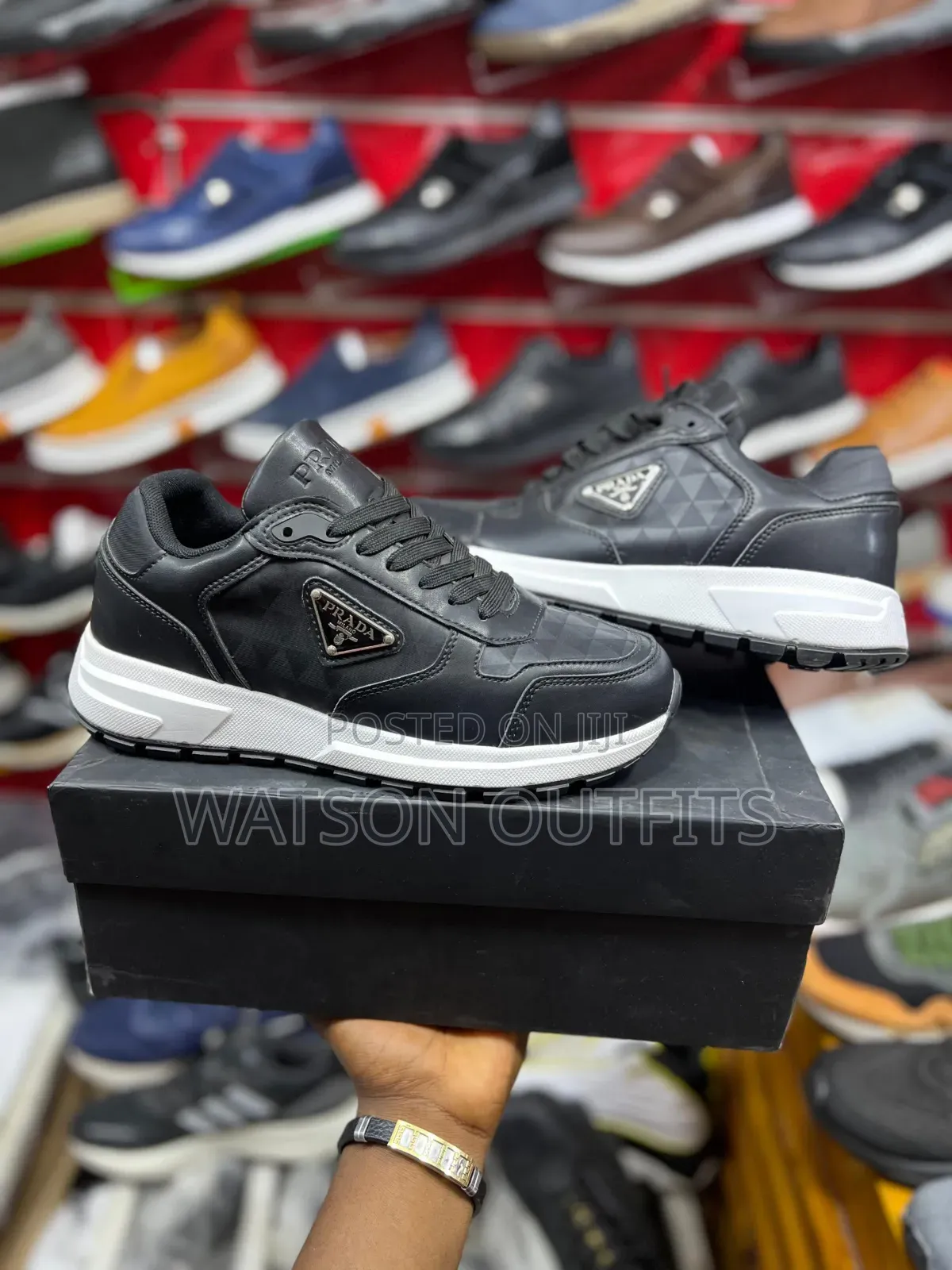 Men's Prada Sneakers With Classic Leather Materials