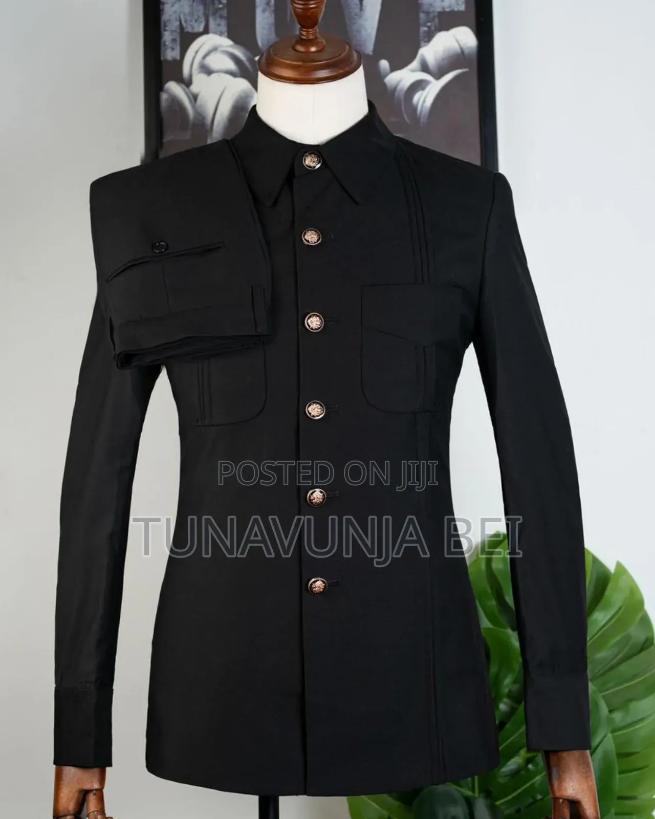 Plain Black Kaundaa Suit