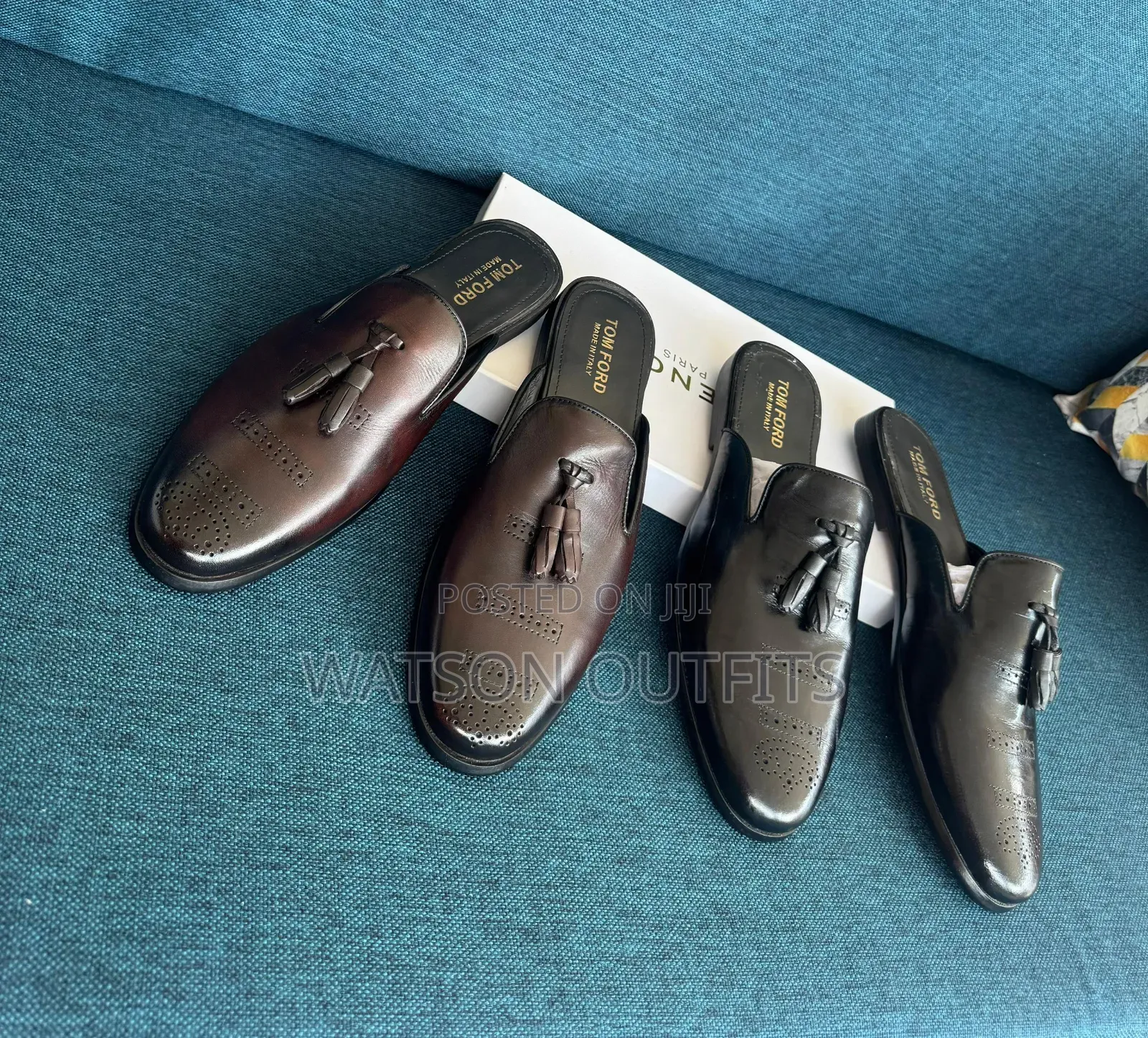 Men's Tomford Brand Leather Mules or Open Work Shoes at Back