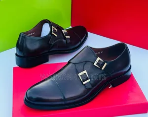 Men's Deep Black and Brown Colour Pure and Original Shoes