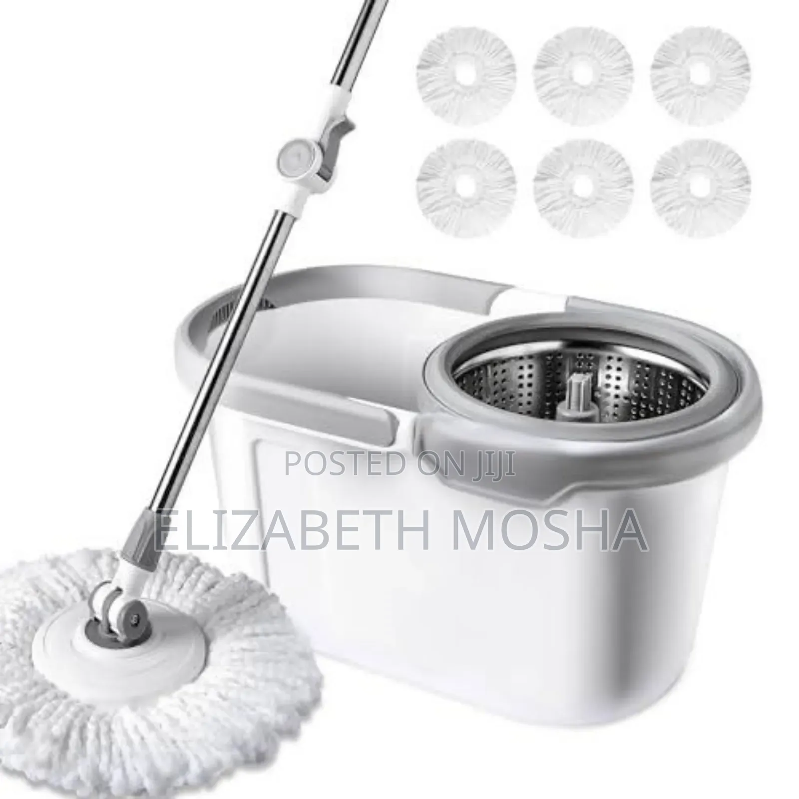 Rotary Mop and Bucket W/ Stainless Steel Rotater