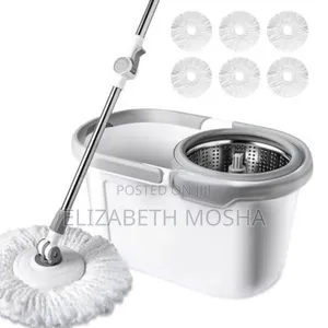 Rotary Mop and Bucket W/ Stainless Steel Rotater