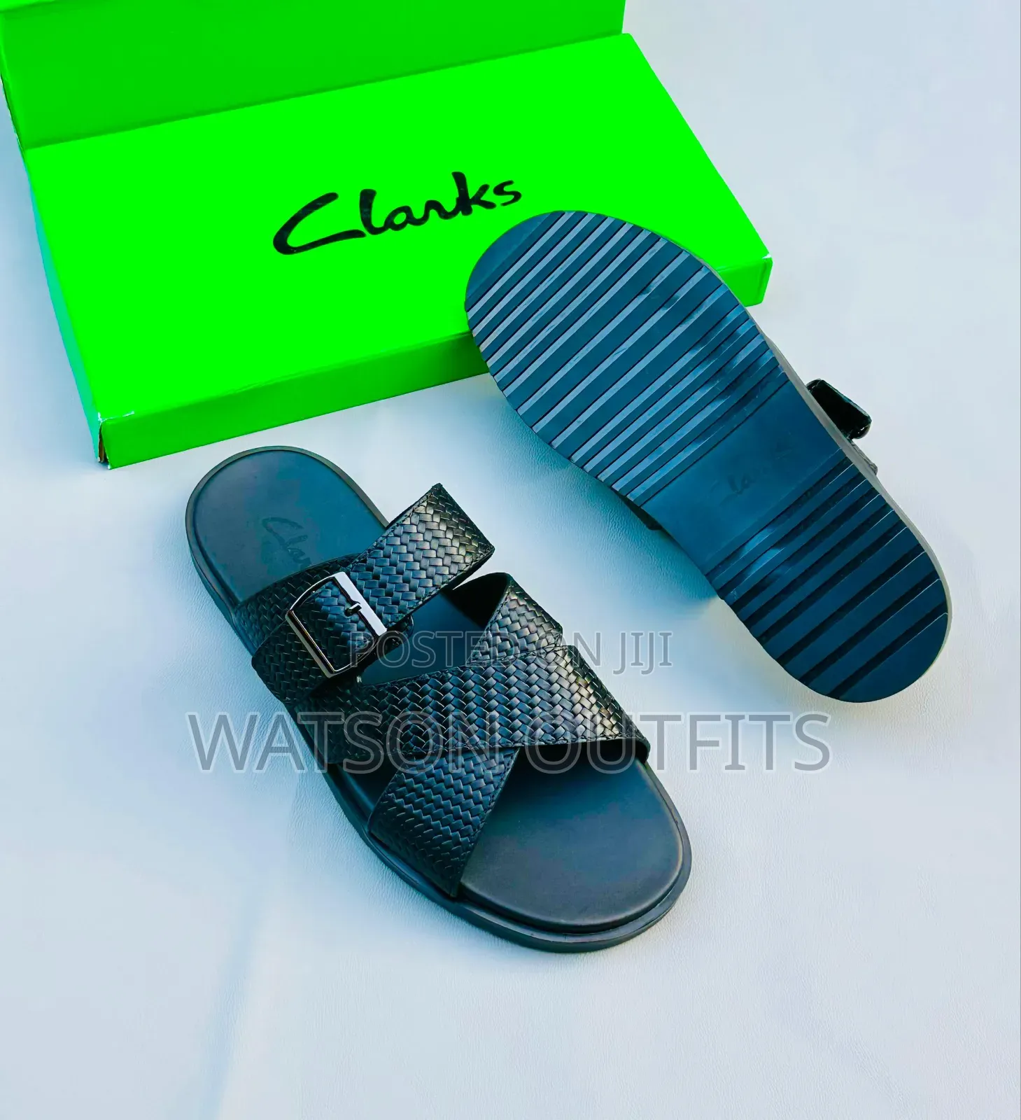 Men's Clarks and Aido Sandals Leather Materials