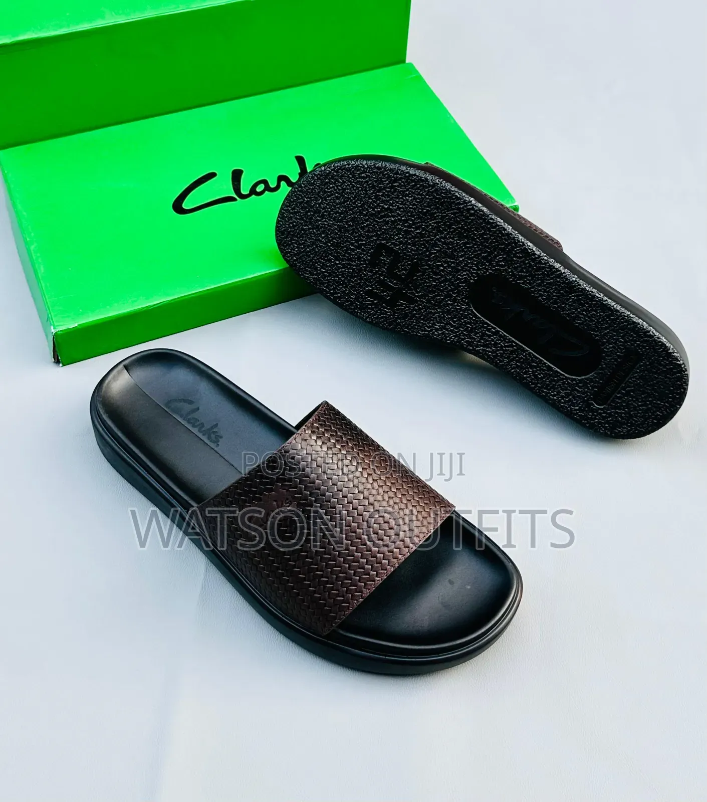 Men's Clarks and Aido Sandals Leather Materials