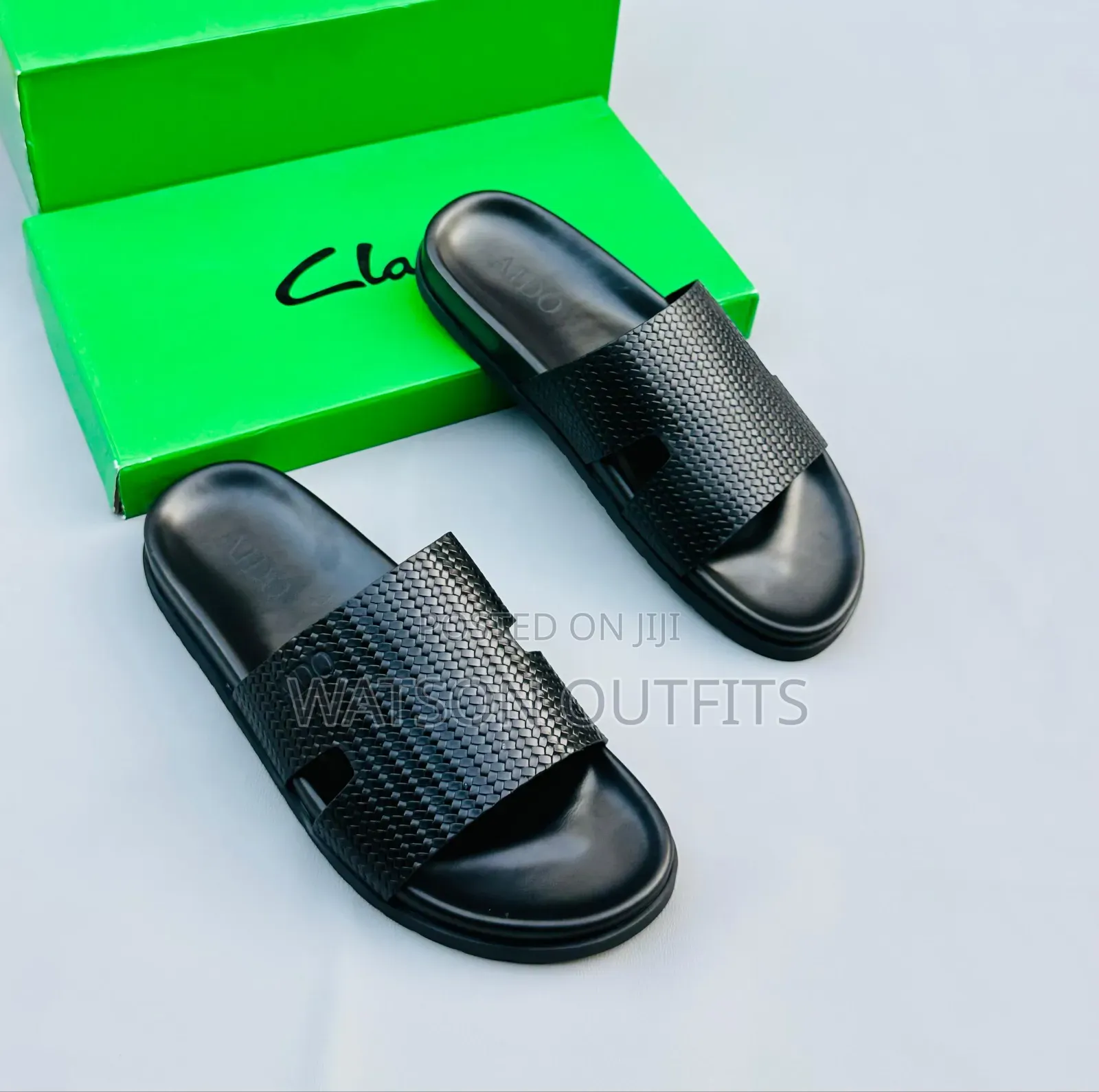 Men's Clarks and Aido Sandals Leather Materials