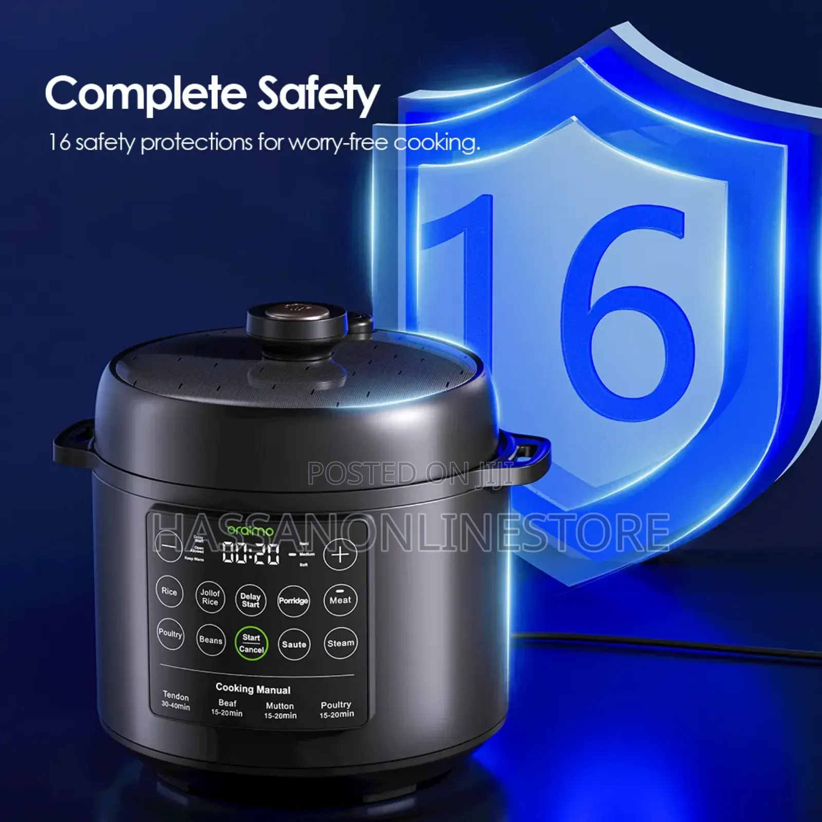Oraimo Tenderpot 6l 1000w Electric Pressure Cooker