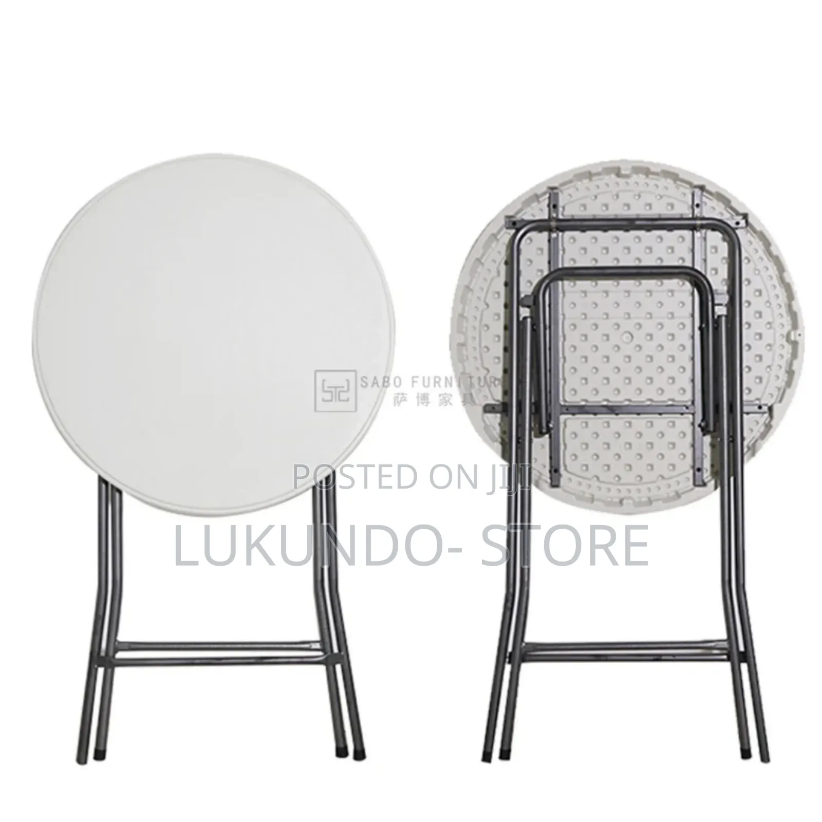 Round Folding Table Portable Plastic Coffee 80cm
