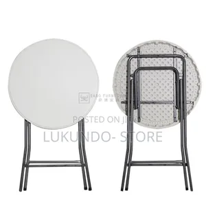 Round Folding Table Portable Plastic Coffee 80cm