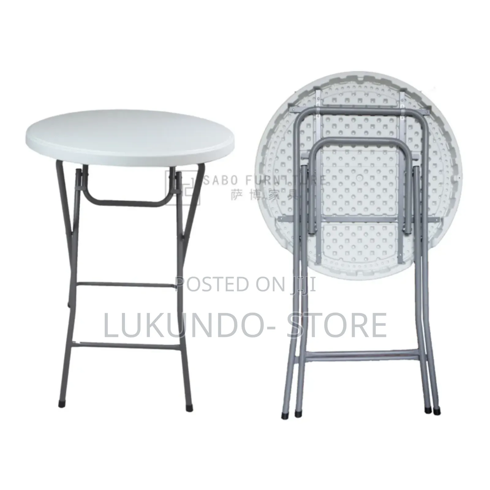 Round Folding Table Portable Plastic Coffee 80cm