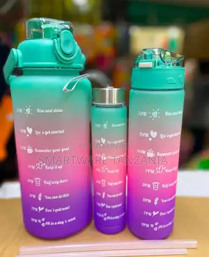 Motivational Fitness Sport Water Bottle, Straw Time Maker