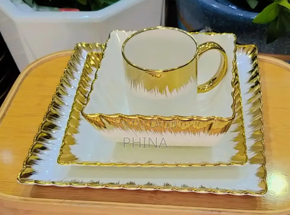 Sahani Kubwa 6 Side Plate 6 Bakuli 6 Na Vikombe 6