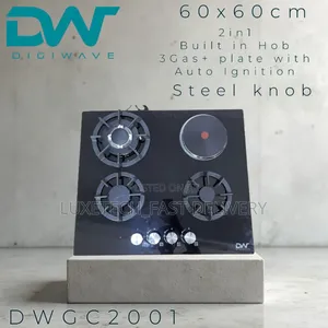 Digiwave Glass Body 3 Gas + 1 Hot Plate Cooker