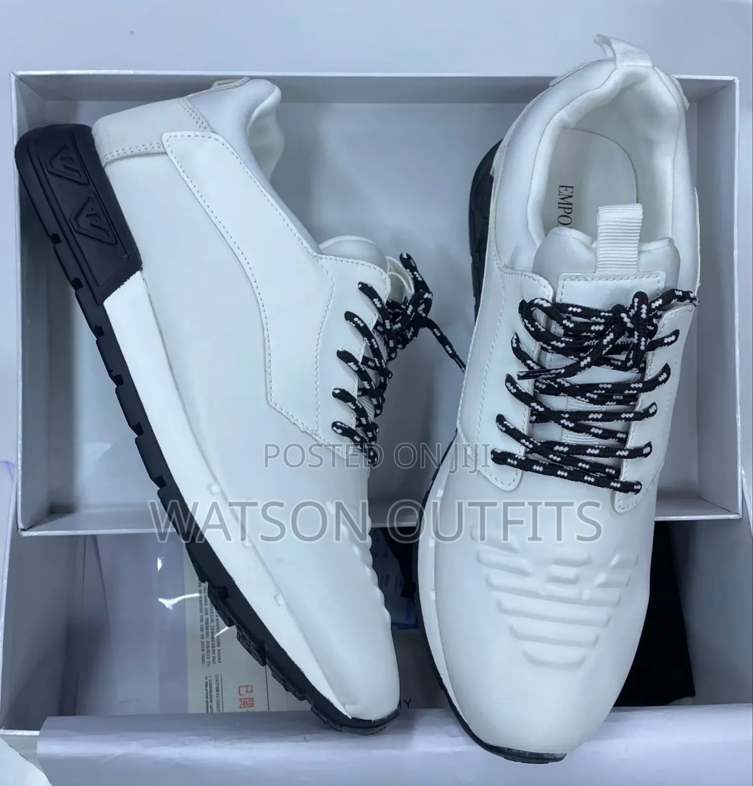 Men's Emporio Armani Leather Materials Sneakers or Shoes