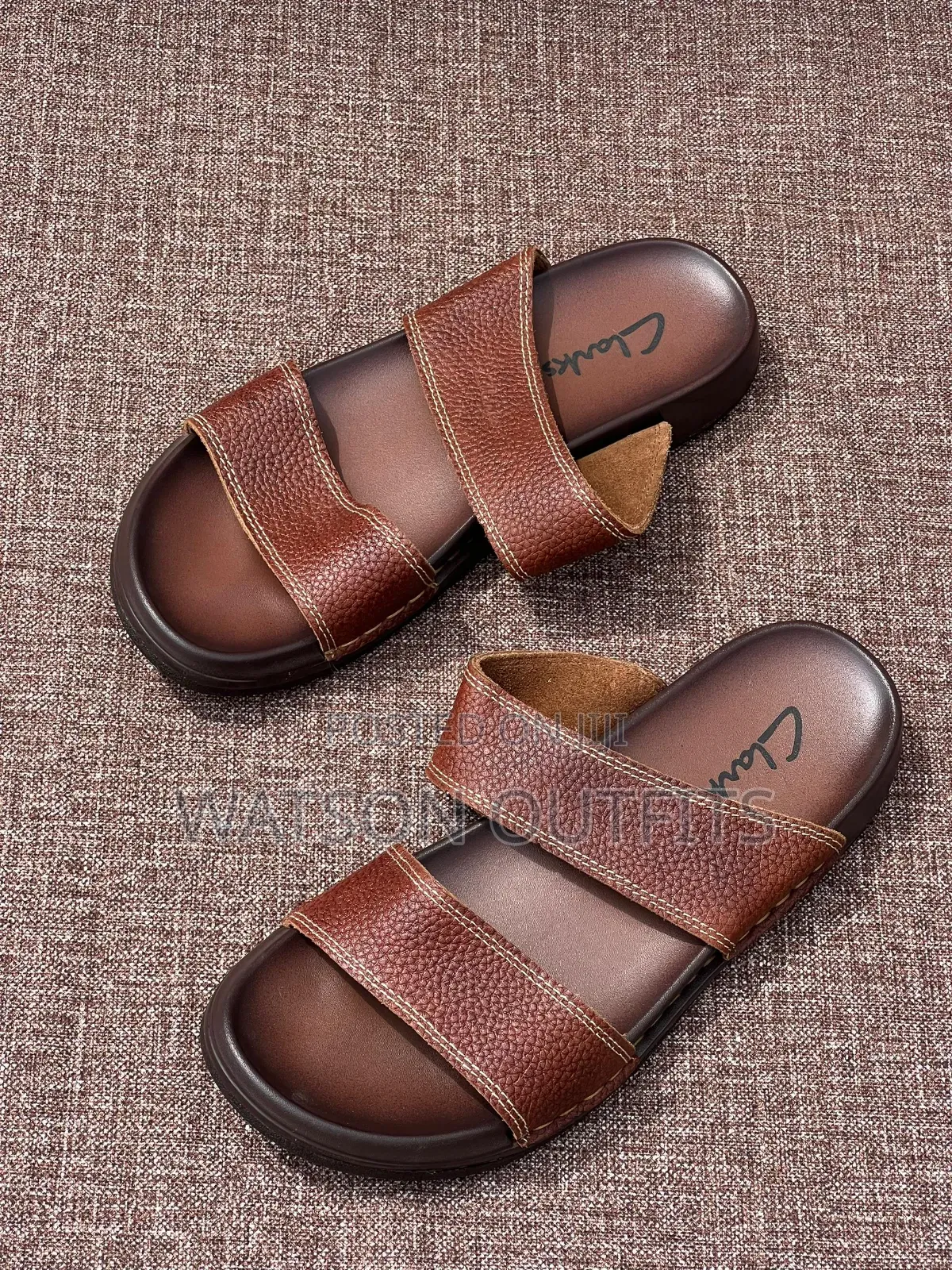 Men's Typical Leather Materials Sandals With Decorated Clark