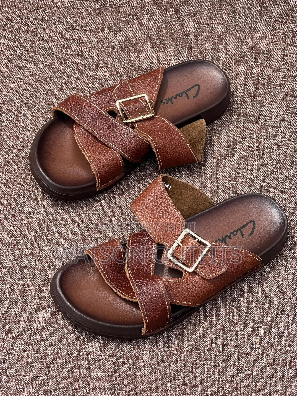 Men's Typical Leather Materials Sandals With Decorated Clark