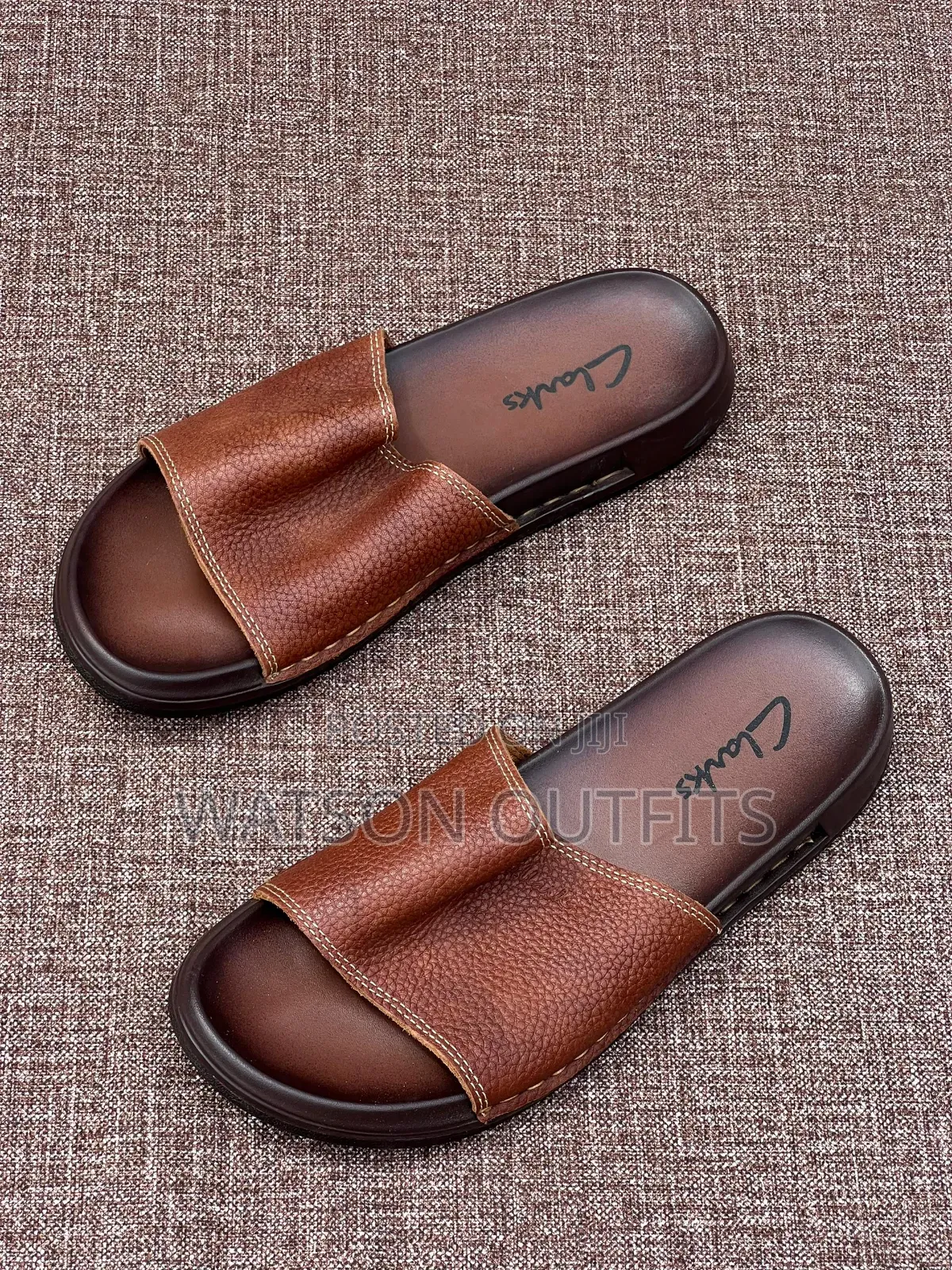 Men's Typical Leather Materials Sandals With Decorated Clark