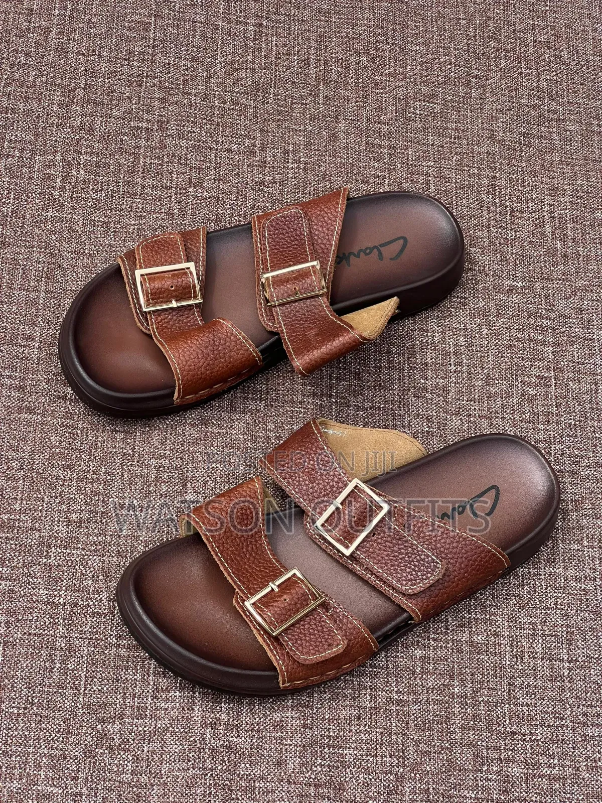 Men's Typical Leather Materials Sandals With Decorated Clark