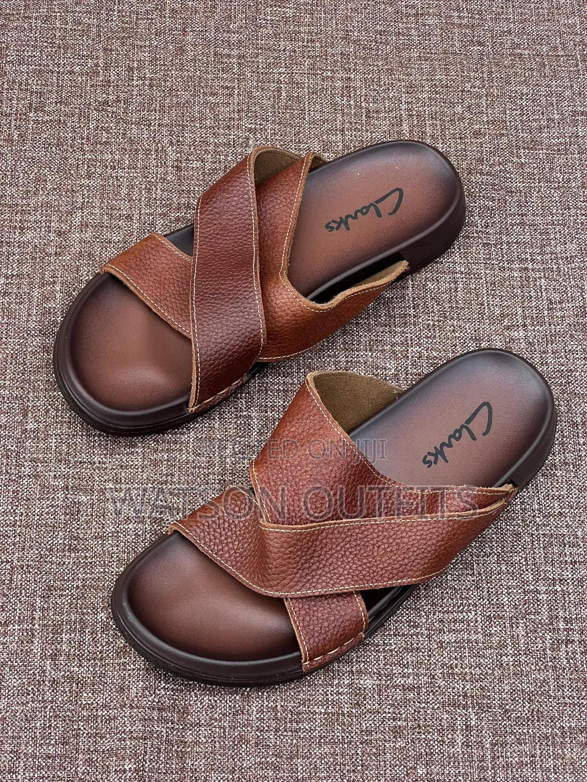 Men's Typical Leather Materials Sandals With Decorated Clark