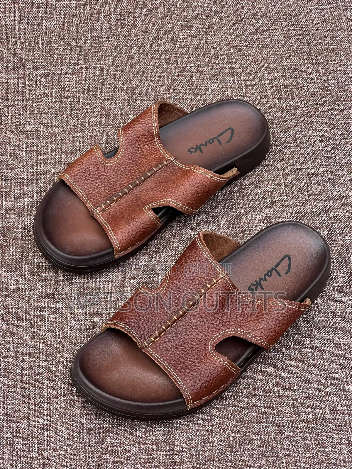Men's Typical Leather Materials Sandals With Decorated Clark