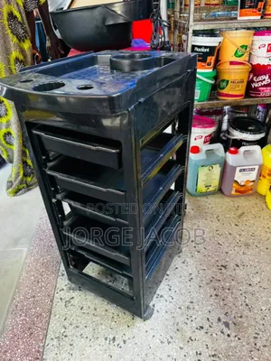 A Salon Rolling Trolley Organizer With Layers