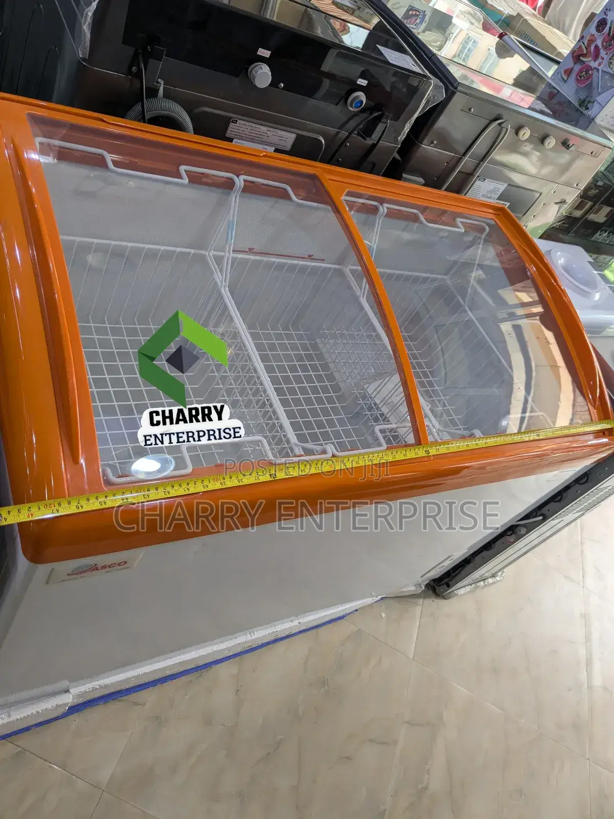 Original Asco Powerful Glass Top/ Showcase Freezer 337l