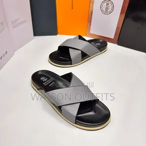 Men's Two Coloured New Sandals With Leather Materials Pure