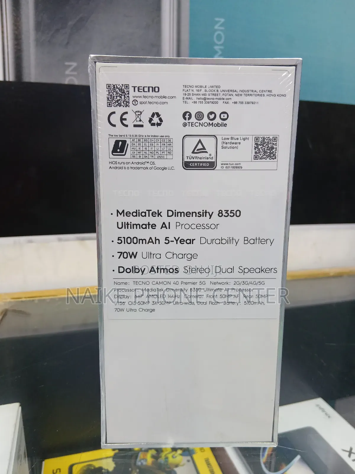 New Tecno Camon 40 Premier 256 GB Black