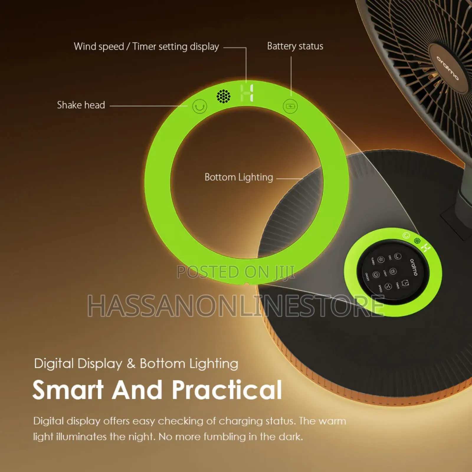 Oraimo Smartfoldingfan Type-C Rechargeable Folding Fan