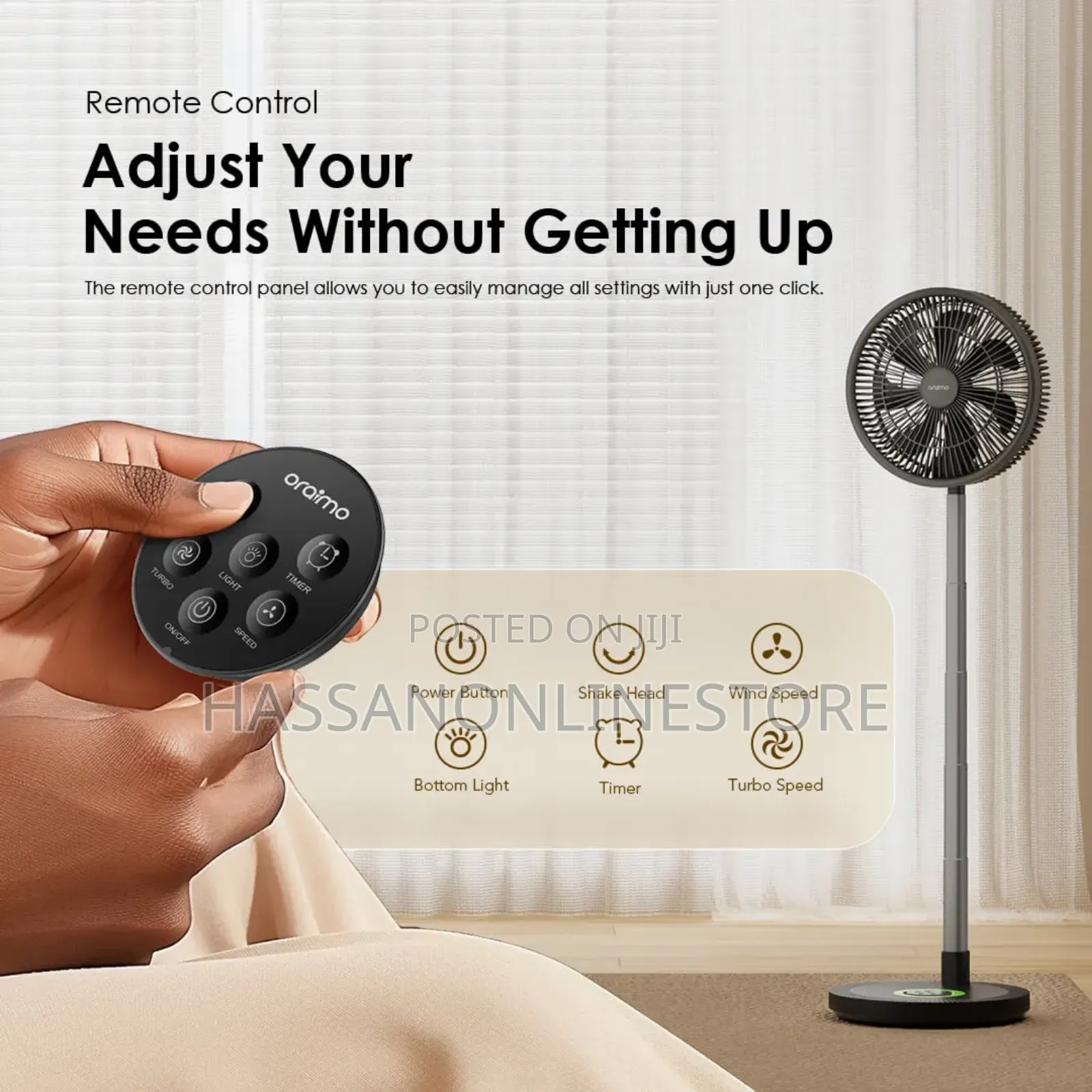 Oraimo Smartfoldingfan Type-C Rechargeable Folding Fan